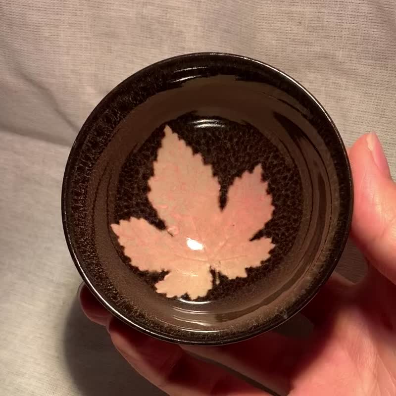 木葉天目 茶杯酒杯禮盒 滿杯80ml 邱毓寧 台灣鶯歌製 0004 - 茶壺/茶杯/茶具 - 瓷 黑色