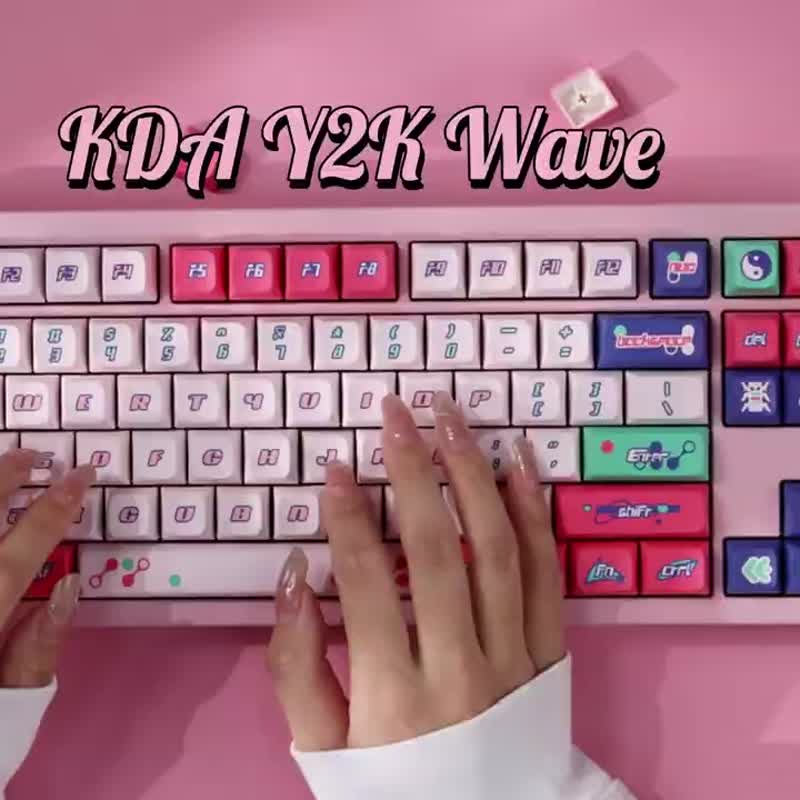 Keytok fingertip cultural creation WAVE wave keycap sublimation PBT material KDA height 171 keys - Computer Accessories - Other Materials 