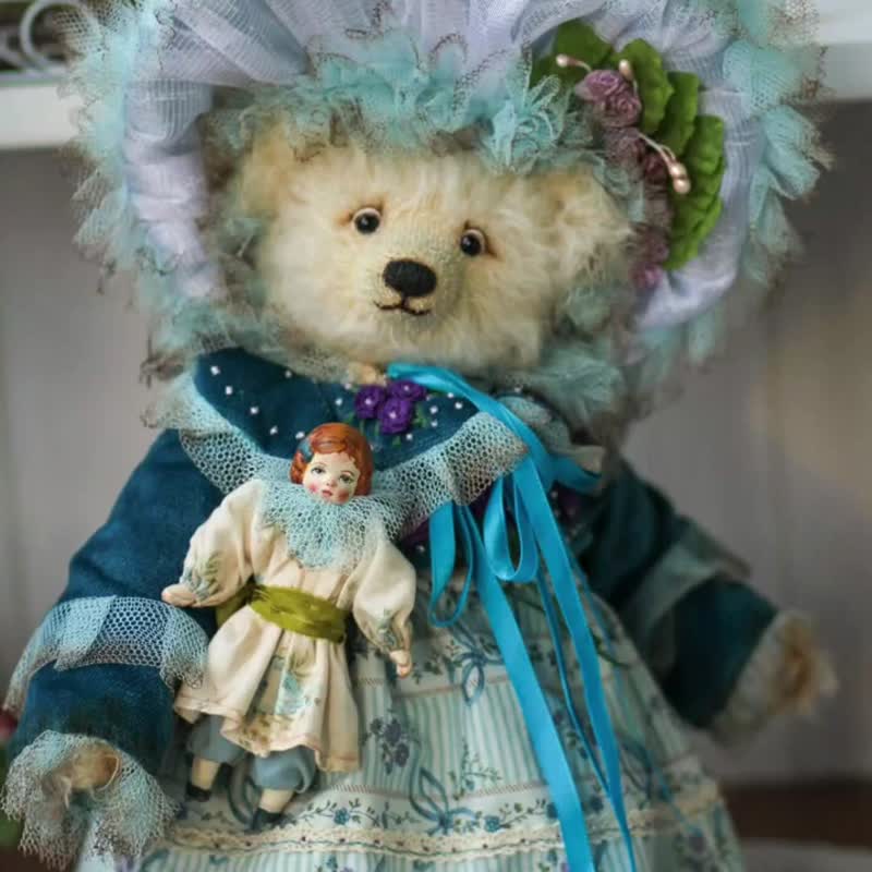 Handmade Collectible Teddy Bear OOAK plushinnes toy gift home decor art DIY手工 - 玩偶/公仔 - 其他材質 
