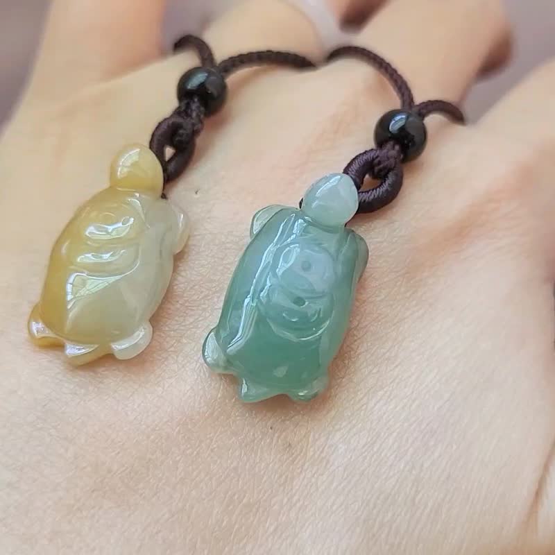 [Pro-Cui] Natural jadeite, ice yellow, green, beautiful, beautiful money turtle | High-value beauty | Lucky turtle
