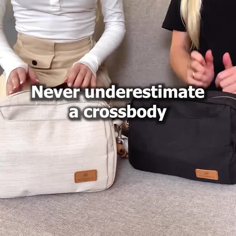 NordaceSiena Pro Crossbody Bag-Black|Daily Bag Multi-Pocket Travel Bag Side Backpack - Messenger Bags & Sling Bags - Polyester Black