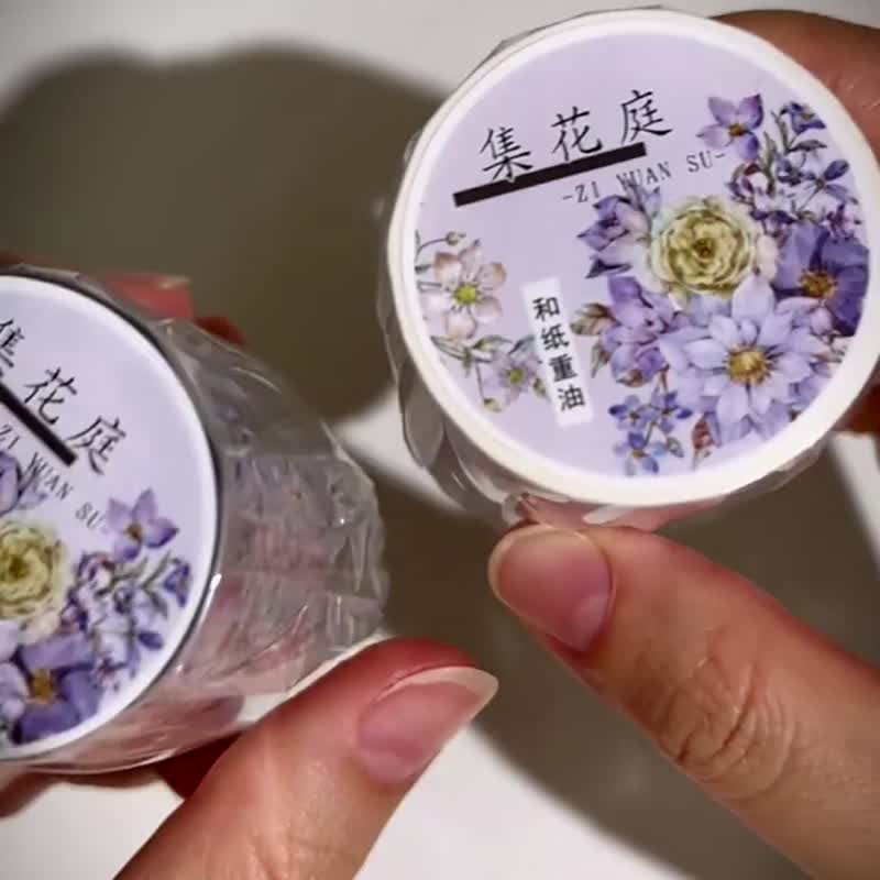 Jihuating-PET Japanese paper tape retro flower DIY handbook journal classical painting style decoration material - มาสกิ้งเทป - กระดาษ หลากหลายสี