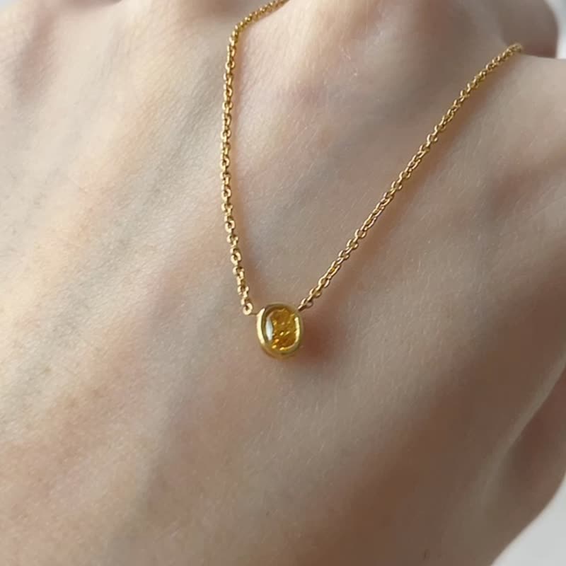 Dawn 12-point fancy yellow diamond necklace/natural diamond - สร้อยคอ - เพชร 