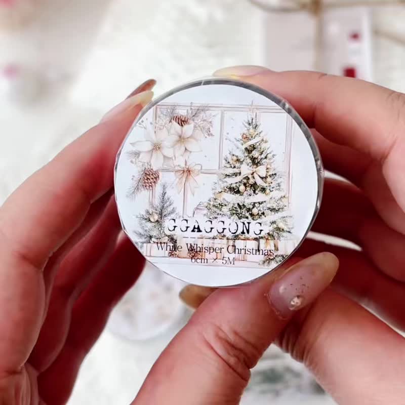 White Whisper Christmas PET Tape - 紙膠帶/和紙/PET - 其他材質 