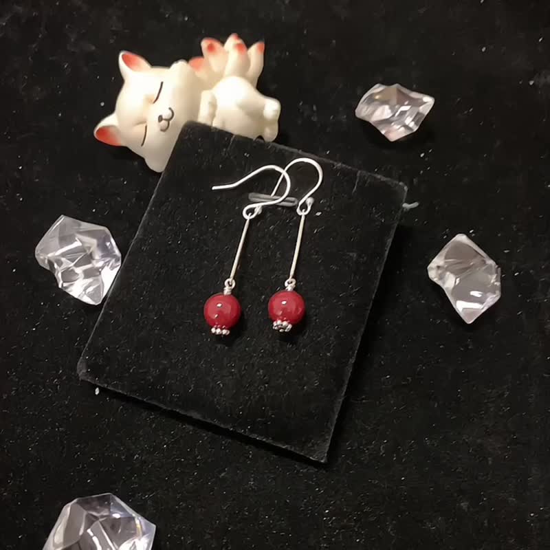 a little red - Earrings & Clip-ons - Semi-Precious Stones 