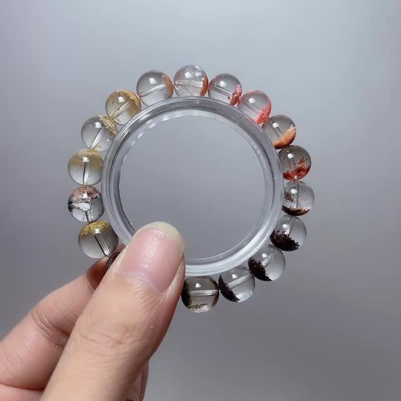 天然礦石 四季幽靈 聚寶盆10 mm 手鍊 2 - 手鍊/手環 - 寶石 多色