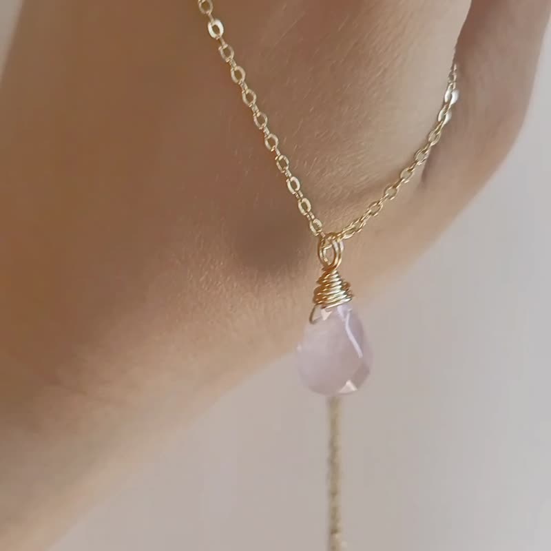 Natural crystal necklace, Dainty crystal necklace - Necklaces - Gemstone Multicolor