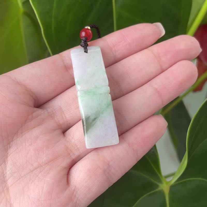 Natural Burmese Jadeite Pendant Necklace Product A - สร้อยคอ - หยก สีเขียว