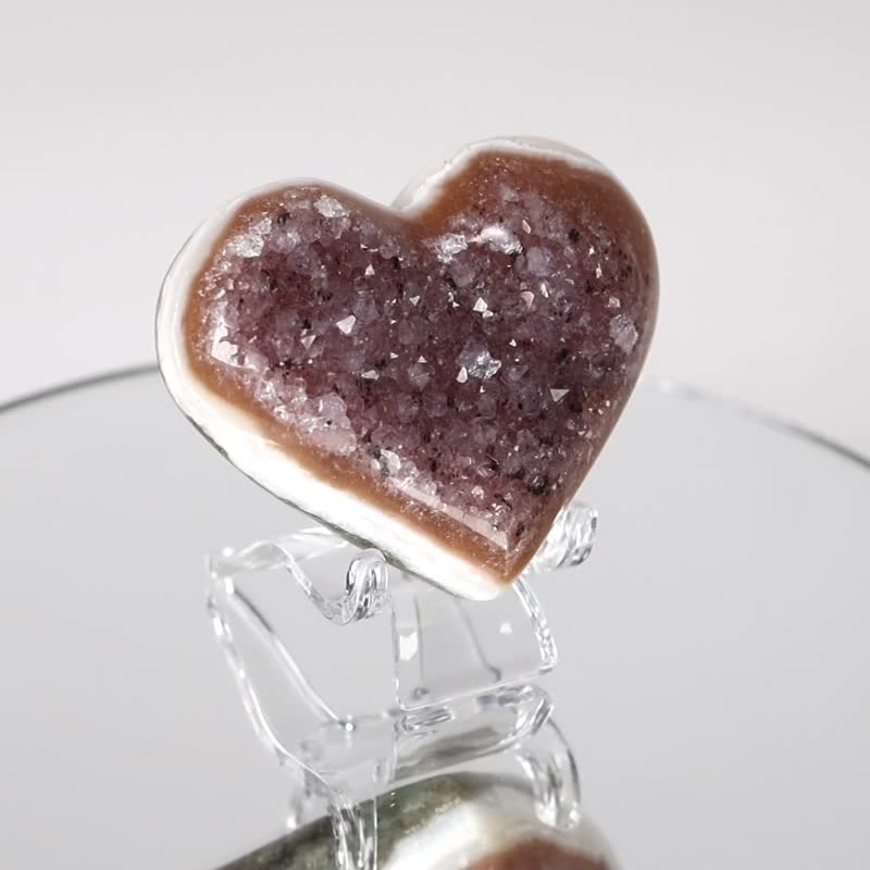 Uruguayan Druzy Amethyst Heart Cluster 270091 - Items for Display - Crystal Multicolor