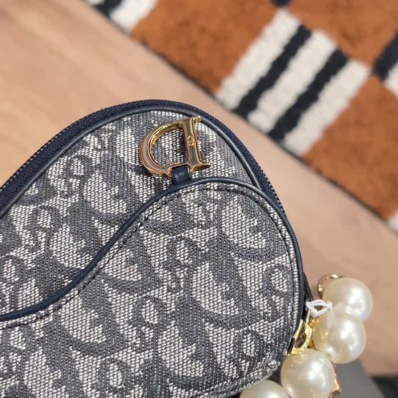 【日本中古】Vintage Dior 00年代老花馬鞍小包 - 海軍藍色 - 化妝包/收納袋 - 其他材質 藍色