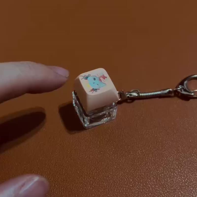 [Dessert Cat Series] Keycap Keychain Healing Item - Keychains - Plastic 
