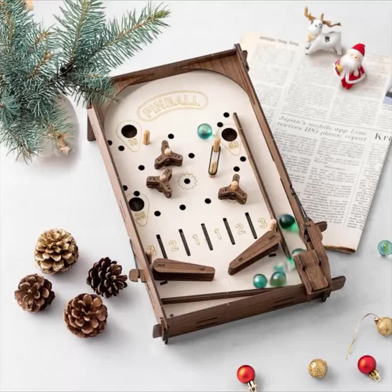 【 DIY 手作】趣味彈珠檯 聖誕禮物 兒童玩具 復古童玩 - 木工/竹藝/紙雕 - 木頭 