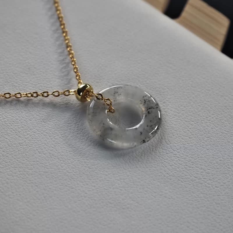 寶淇 -  芝麻烏雞甜甜圈項鏈 - 天然A貨翡翠 - 項鍊 - 玉石 黑色