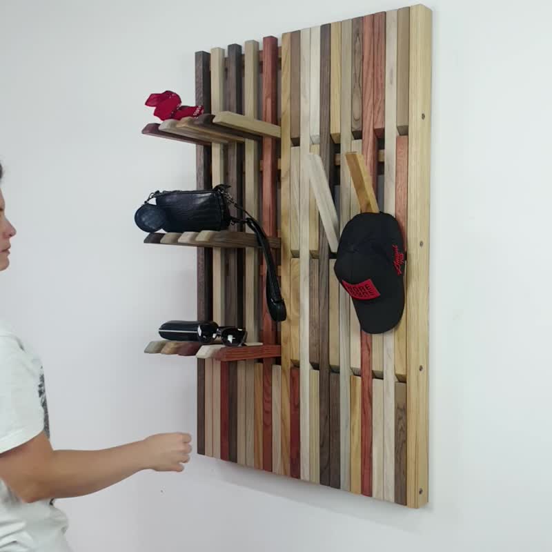 Wall-Mounted Organizer - for shoes and clothes. Colored. natural OAK - Other Furniture - Wood 