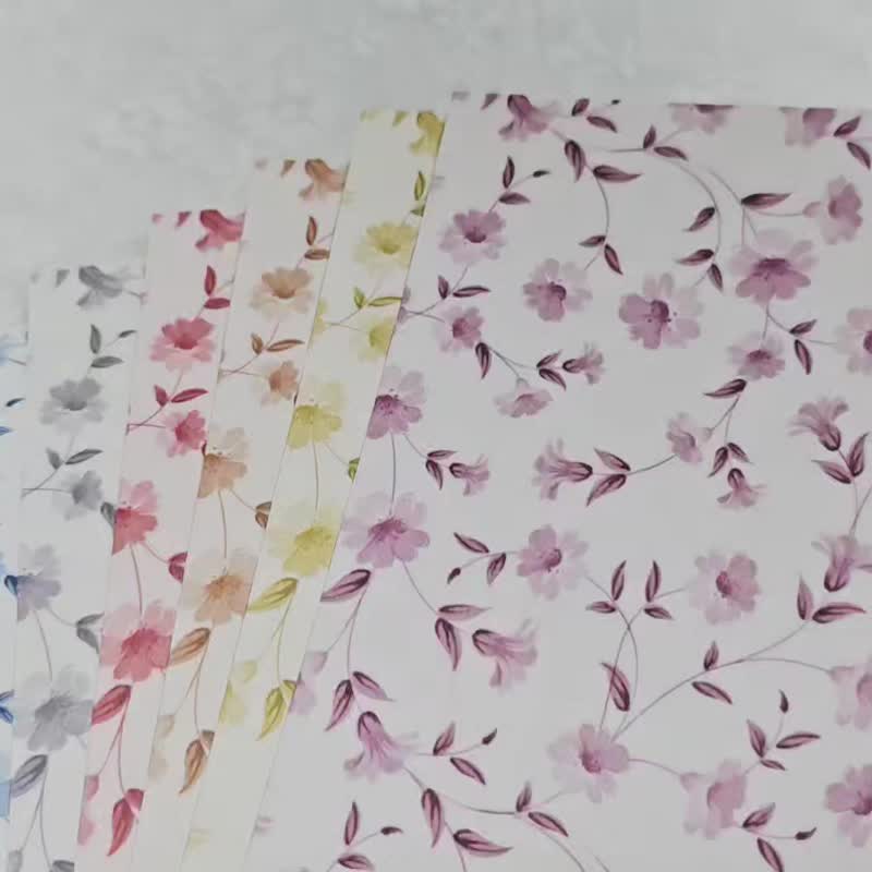 Soft Wind Flower Collage Background Paper - 便條紙/便利貼 - 紙 多色