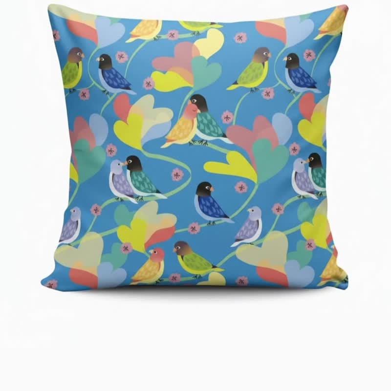chuchulove 抱枕 40 X 40 印花 / 愛情叢林鳥 - 枕頭/抱枕 - 聚酯纖維 