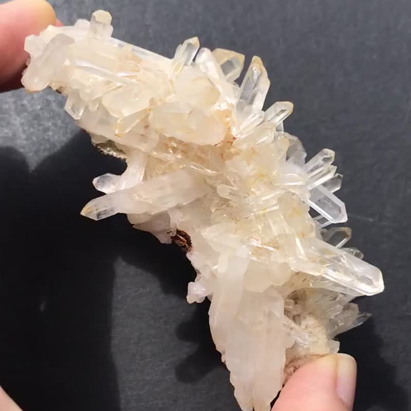 馬達加斯加 白水晶簇 水晶原礦 天然原石 黄金白水晶簇 天然原石 - 其他 - 水晶 黃色