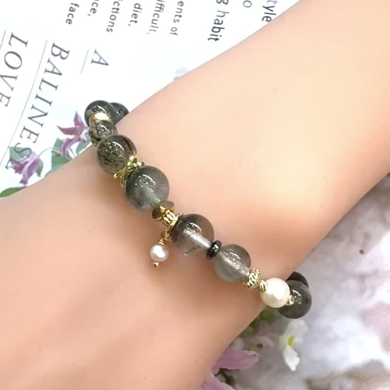 職場升遷神器 綠幽靈 綠髮晶 綠碧璽髮 - 手鍊/手環 - 水晶 