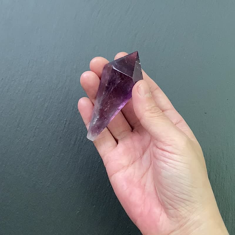 Rainbow amethyst scepter crystal, good luck and wisdom, feng shui small items for home gifting, fast shipping - ของวางตกแต่ง - คริสตัล สีม่วง