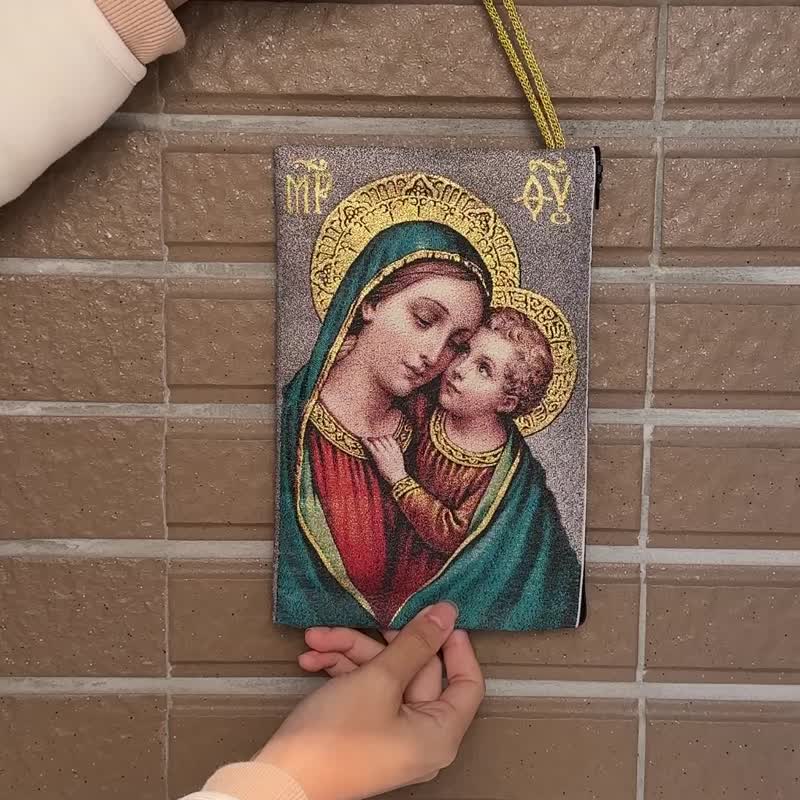 Catholic Phone Case 23*15 cm Madonna & Child Rosary Poach Tapestry Woven Pouch - กระเป๋าใส่เหรียญ - วัสดุอื่นๆ หลากหลายสี