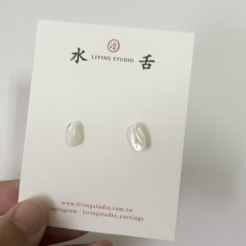 Xiaobei#02 | Handmade shell earrings - ต่างหู - เปลือกหอย ขาว