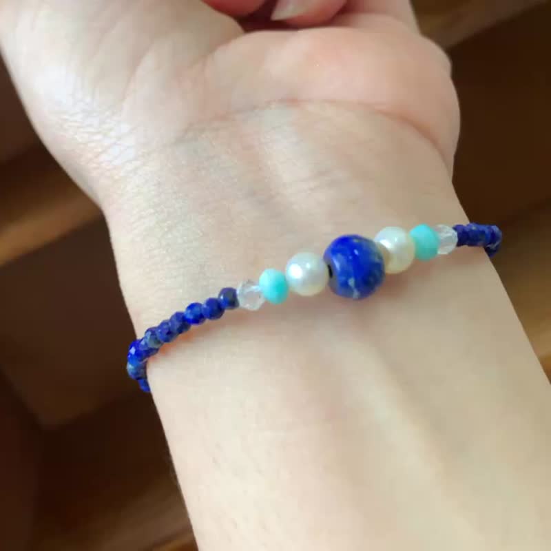 Indigo-Lapis Lazuli/ Stone/Peace and Health/Insight/Imagination - Bracelets - Crystal Blue