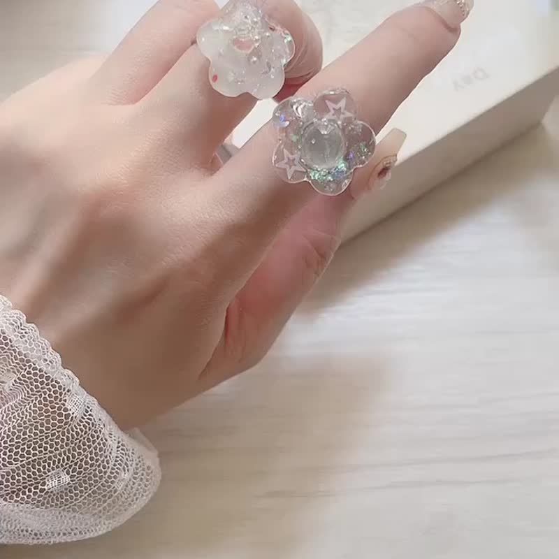 Crystal clear cutie. ring elf.dreams magic jewelry shop - แหวนทั่วไป - เครื่องเพชรพลอย 