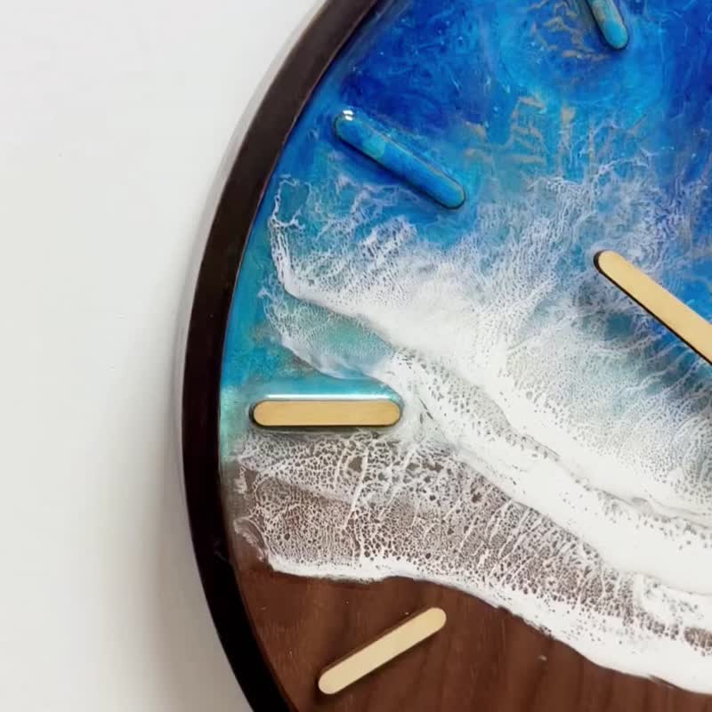 Minimalist ocean wave clock - นาฬิกา - เรซิน 