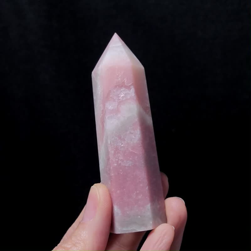 Rare Pink Opal Angel's Skin Love and Peace Love Noble Lucky Crystal Pillar - Items for Display - Gemstone Pink