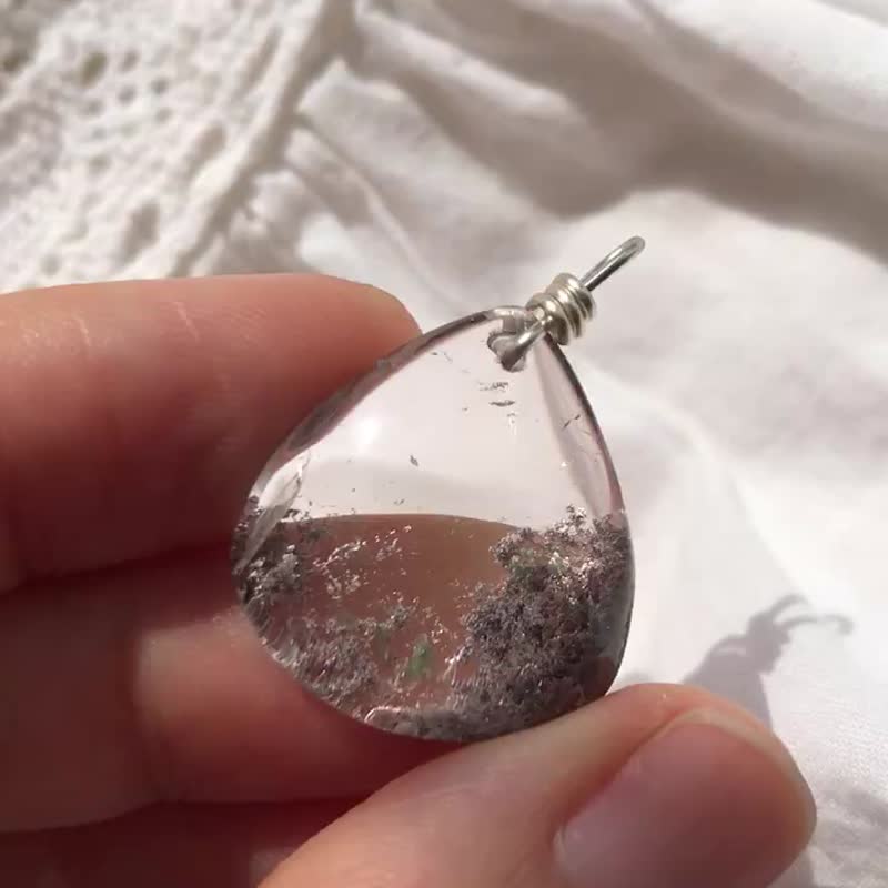 巴西 四季幽靈 紅幽靈 綠幽靈 水晶吊咀 原石 水晶 擺設 phantom - 項鍊 - 水晶 多色