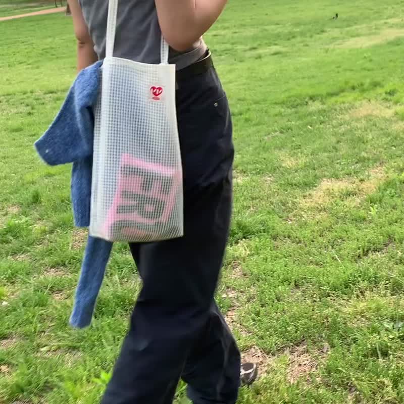 現貨 - 韓國品牌 MINMIN 輕透實用尼龍袋 - 奶油白 - 側背包/斜背包 - 尼龍 白色