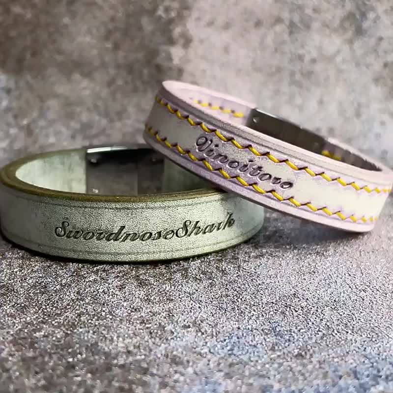 Original handmade custom imported vegetable tanned cowhide couple bracelet niche simple leather jewelry gift sister commemoration - สร้อยข้อมือ - หนังแท้ หลากหลายสี