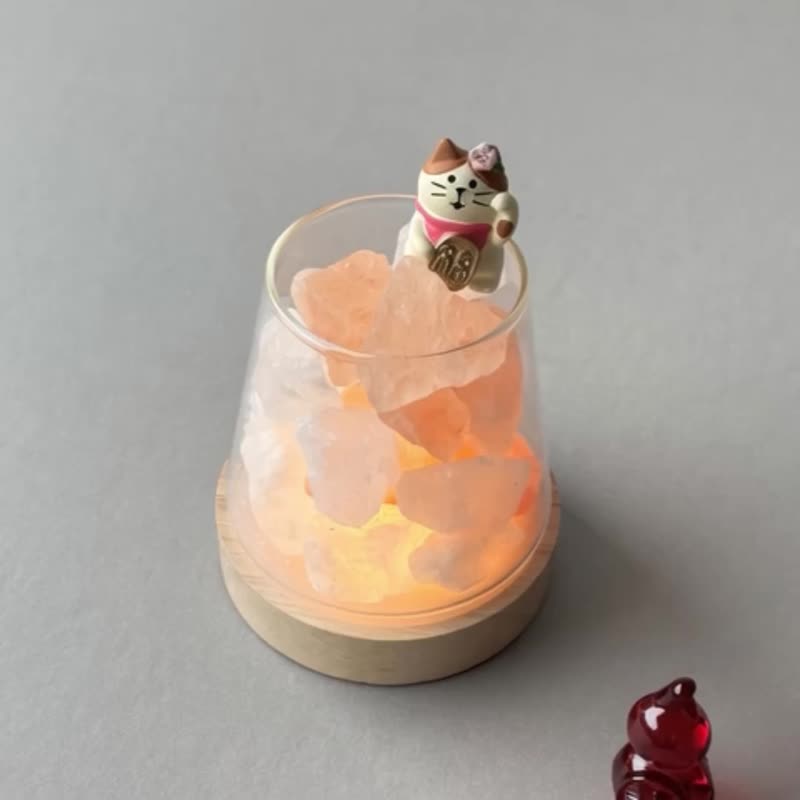 聖誕禮盒  招財貓鹽燈 | 好事 正在發生 - 香氛/精油/擴香 - 水晶 紅色