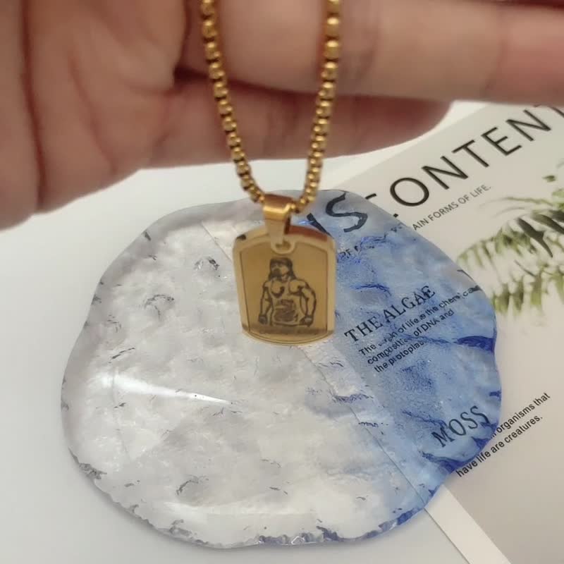 客制寵物親人肖像軍牌男款項鏈 紀念禮品 鐳射鵰刻 高CP值不掉色 - 項鍊 - 不鏽鋼 