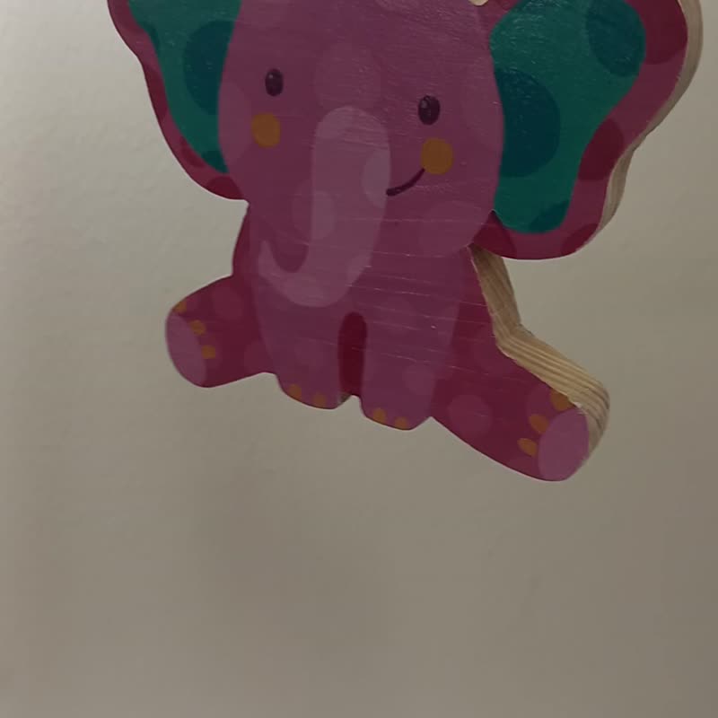 พวงกุญแจไม้ : Polkadot collection : ช้าง 2 สี - พวงกุญแจ - ไม้ หลากหลายสี