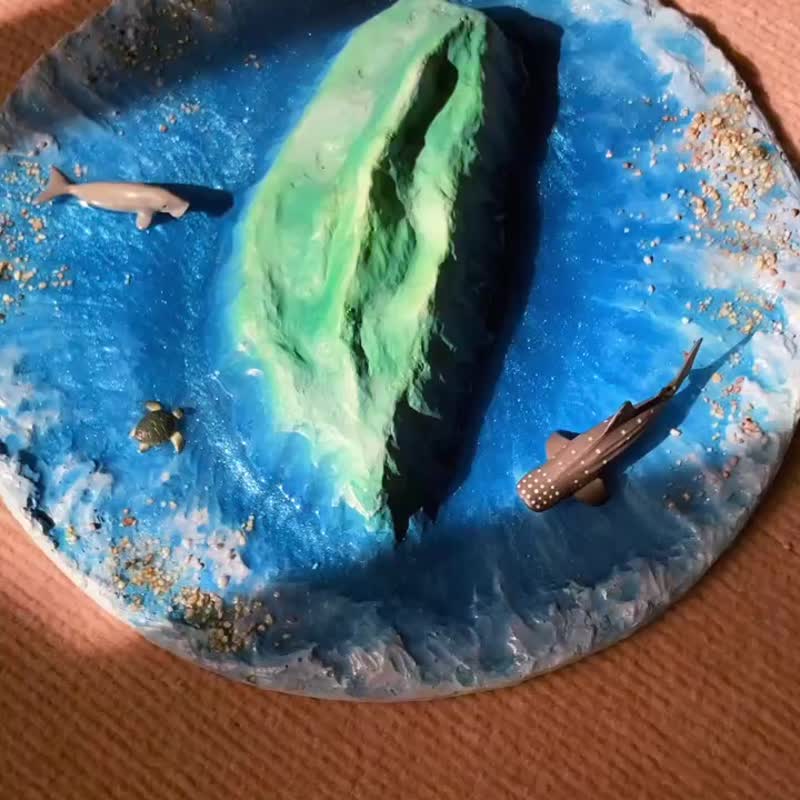 山と海のミニチュア彫刻 エアブラシとエポキシレジンワークショップ - その他 - 陶器 