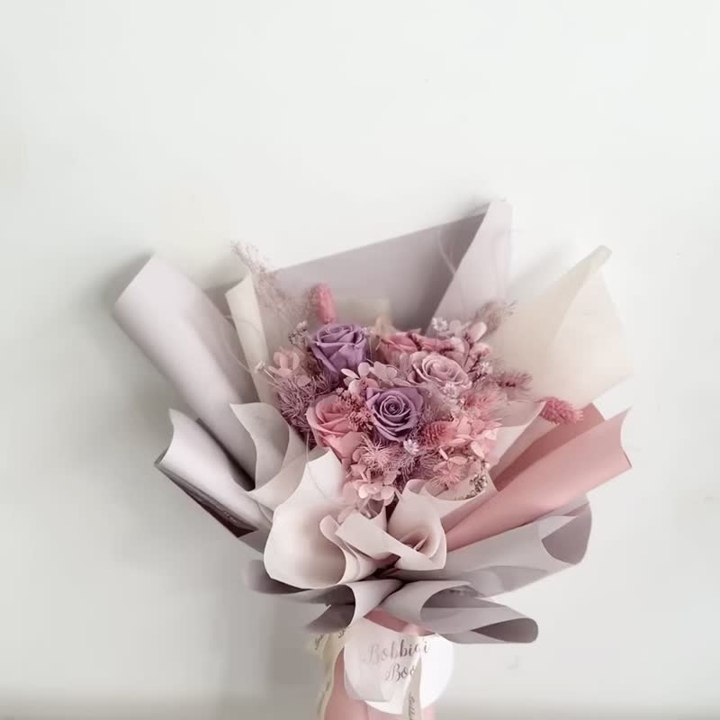 【永生玫瑰花花束】• 情人節/永生玫瑰花/永生玫瑰花花束/玫瑰花 - 乾燥花/永生花 - 植物．花 粉紅色