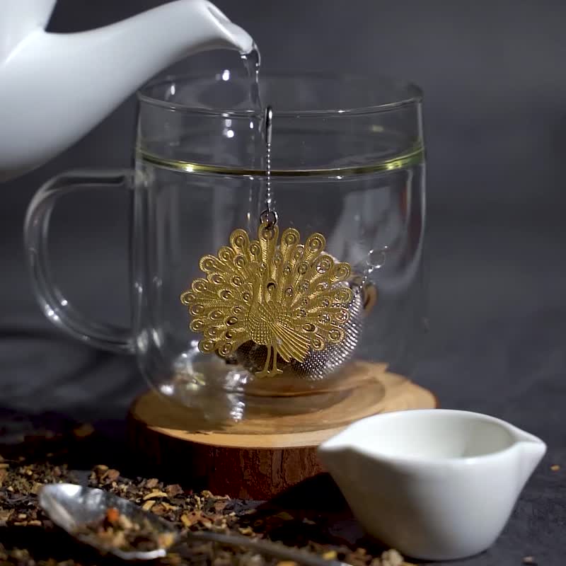 01Liv Mesh Ball Infuser - Peacock tail spread (Gold) - Teapots & Teacups - Stainless Steel Gold