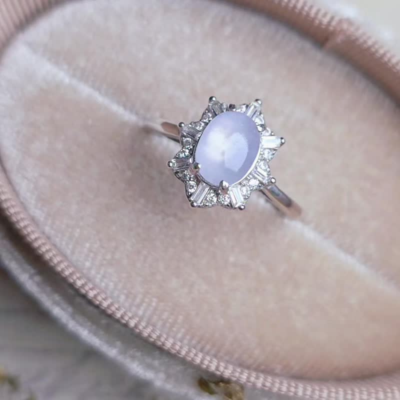 桃花•貴人•招財|夢幻高冰放光仙女紫|緬甸A翡翠純銀精緻戒指 - 戒指 - 玉石 