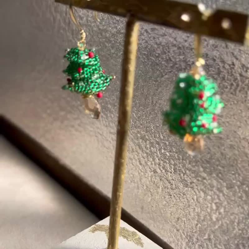 叮叮噹噹耶誕限定耳環 - 耳環/耳夾 - 其他材質 金色