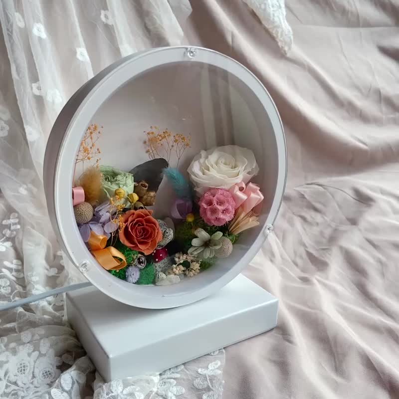 Perfect Preserved Flower Elephant Doll Table Lamp Preserved Flower Table Lamp Housewarming Gift Wedding Gift - Dried Flowers & Bouquets - Plants & Flowers Multicolor