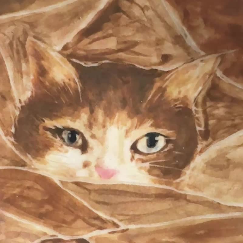 貓019 若隱若現 20.4 x20.4 x H 2.8cm - 盤子/餐盤/盤架 - 陶 