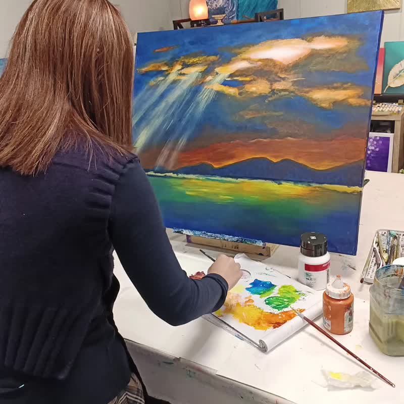 大作品自選圖創作 畫畫 體驗課 藝術 創作 裝飾 掛畫  裝潢 擺飾 - 插畫/繪畫/寫字 - 其他材質 