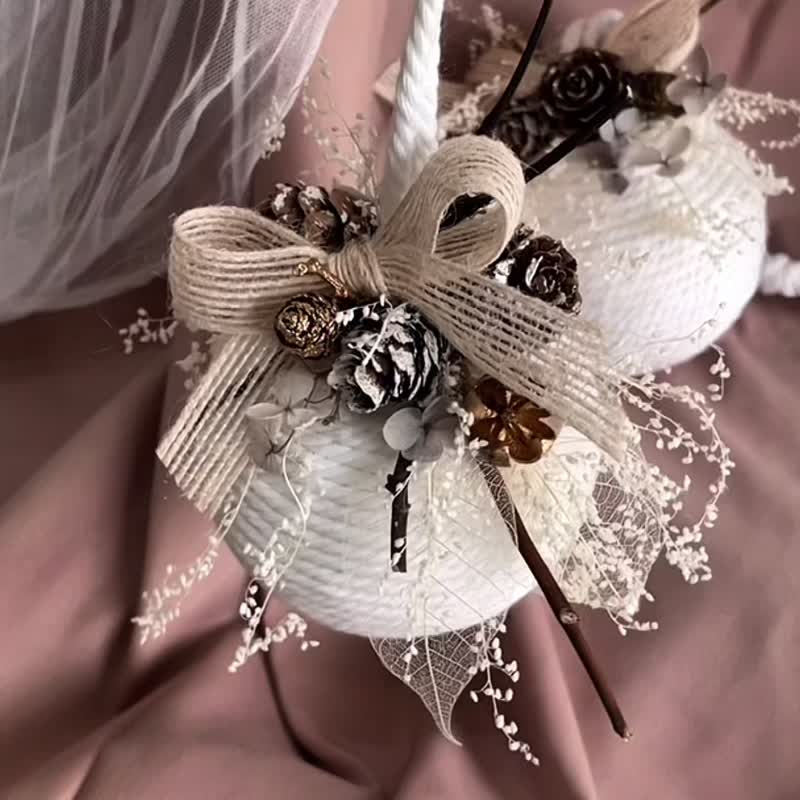 聖誕吊飾花球 附包裝禮盒 - 乾燥花/永生花 - 植物．花 多色