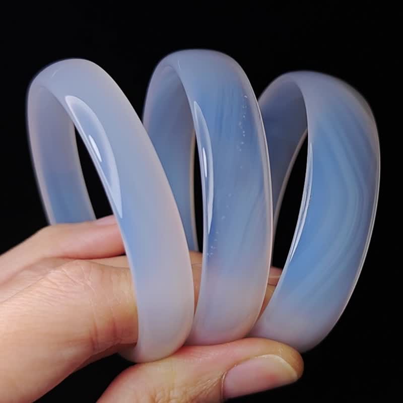 頂級冰種 白玉瓍 瑪瑙 招財 桃花 人緣 手鐲 17.5cm 禮物 收藏 - 手鍊/手環 - 寶石 白色