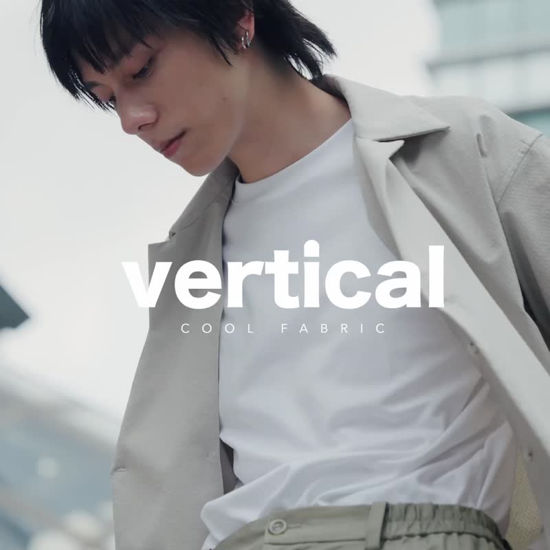 vertical-asymmetrical Cuban collar shirt - เสื้อเชิ้ตผู้ชาย - ไนลอน ขาว