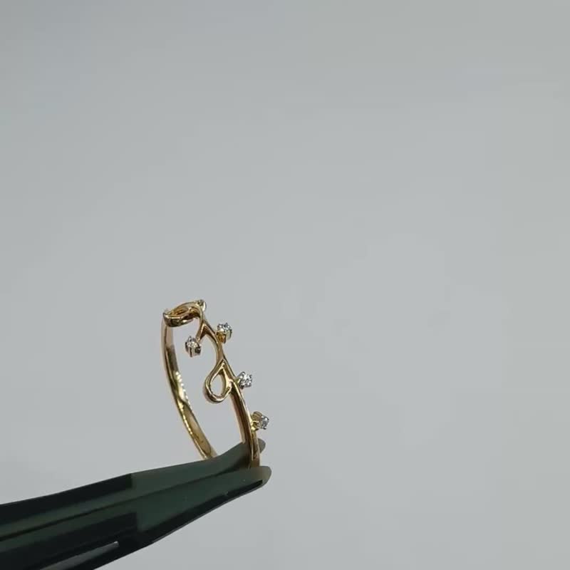 藤蔓上的音符18K鑽戒 - 戒指 - 貴金屬 