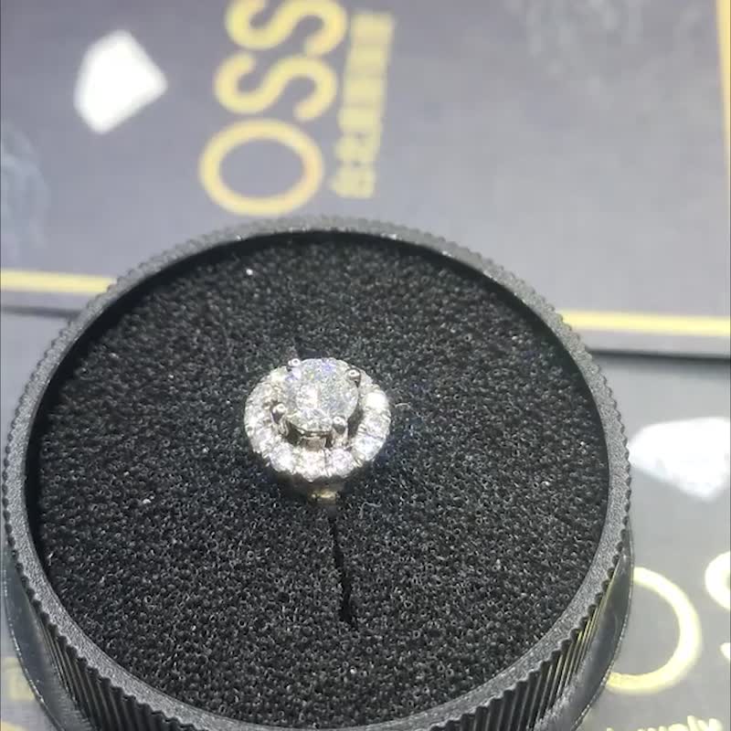 Moissanite Moissanite 1-3 carat full diamond earrings Taipei store Customized wh - Earrings & Clip-ons - Other Materials 