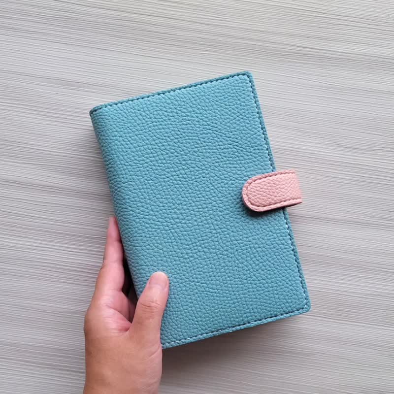 Customizable colors available A6 handmade loose-leaf handbook 12 samples handbook material stationery accounting book snap-on 5 colors - Notebooks & Journals - Faux Leather Blue