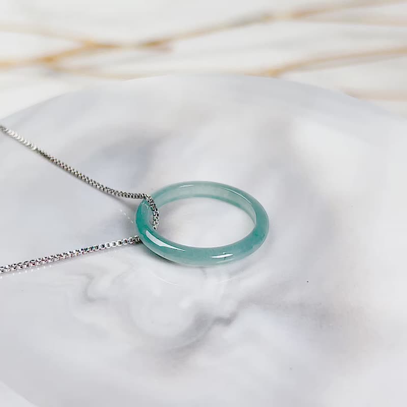 Ice Jadeite Ring Pendant | Natural A Jadeite | Gift - Charms - Jade Transparent
